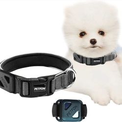 Reflective Premium Dog Collar Adjustable Soft Neoprene Padded Breathable Nylon Heavy Duty Collars for Dogs (Black, M(14.5IN-19IN))