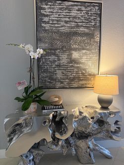 Zgallerie Sequoia Silver Resin Console Table (58")