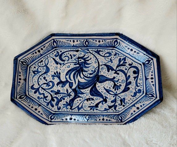Vintage Fajalauza Platter from Granada, Spain