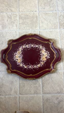 Hand painted wall decor tray