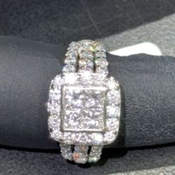 14k white gold ring with 3 ctw in Diamonds 840409-1
