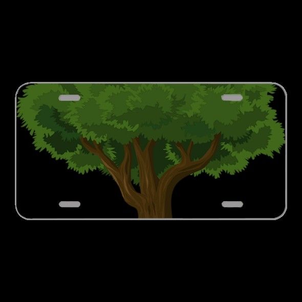 License Plate Novelty Car Front Tree Forest Trunk Nature Leaves