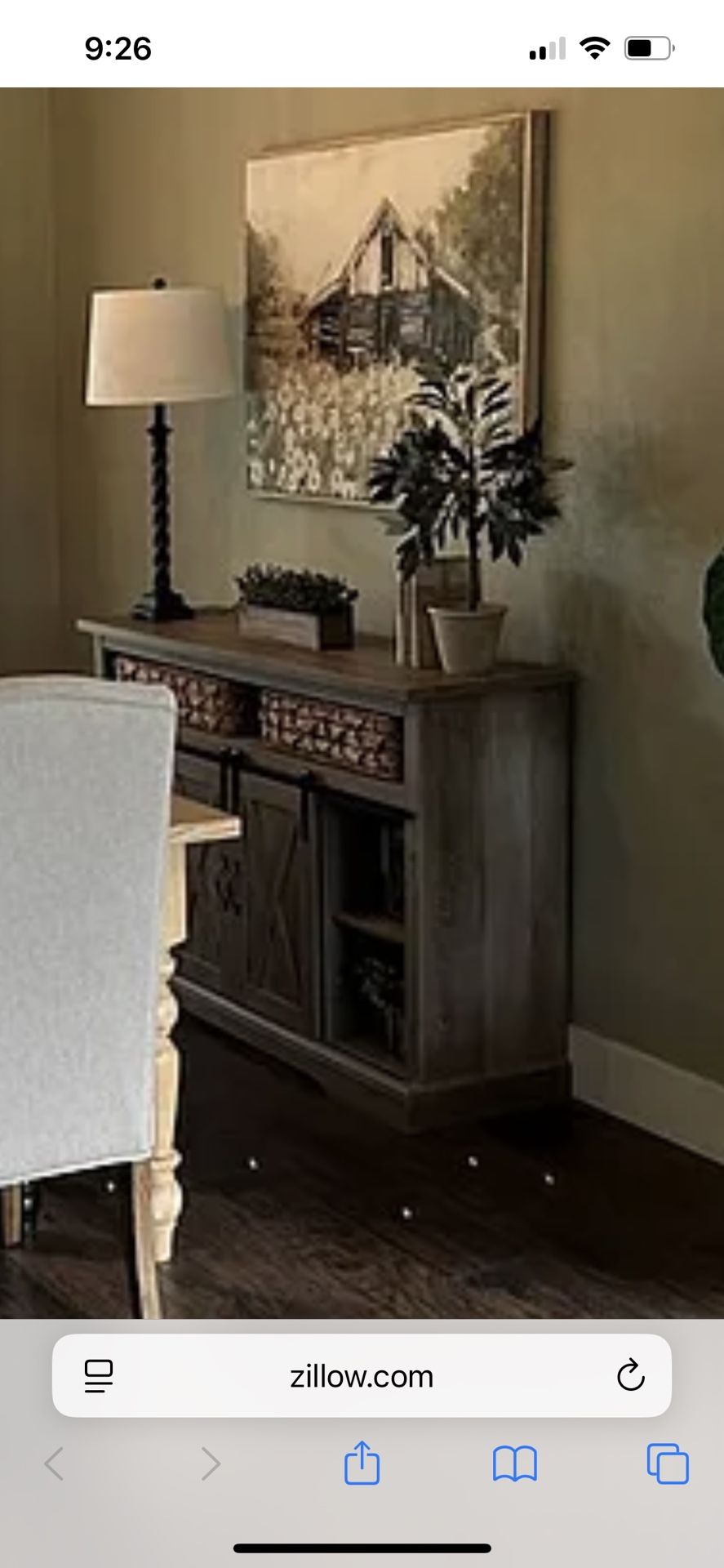 Side Table With Barn Doors And Shelves 