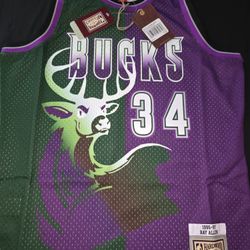 Milwaukee Bucks Ray Allen Throwback Jersey Mitchell And Ness Brand New 