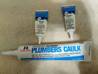 PLUMBING MAINTENANCE LOT: Caulk (Clear) & 2x Silicone Grease (NEW)