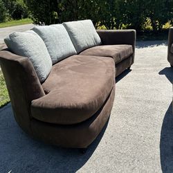 2 Brown Suede Couches 