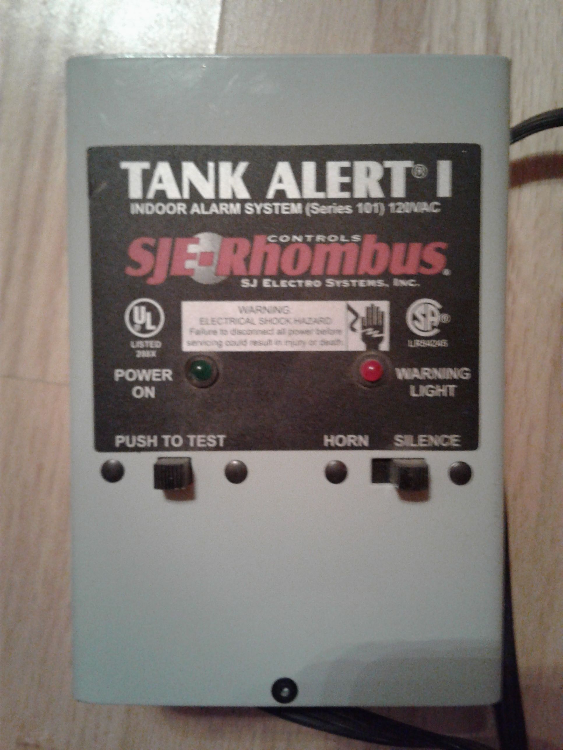 SJE-Rhombus Tank Alert I Alarm System 120V No Float $80 obo