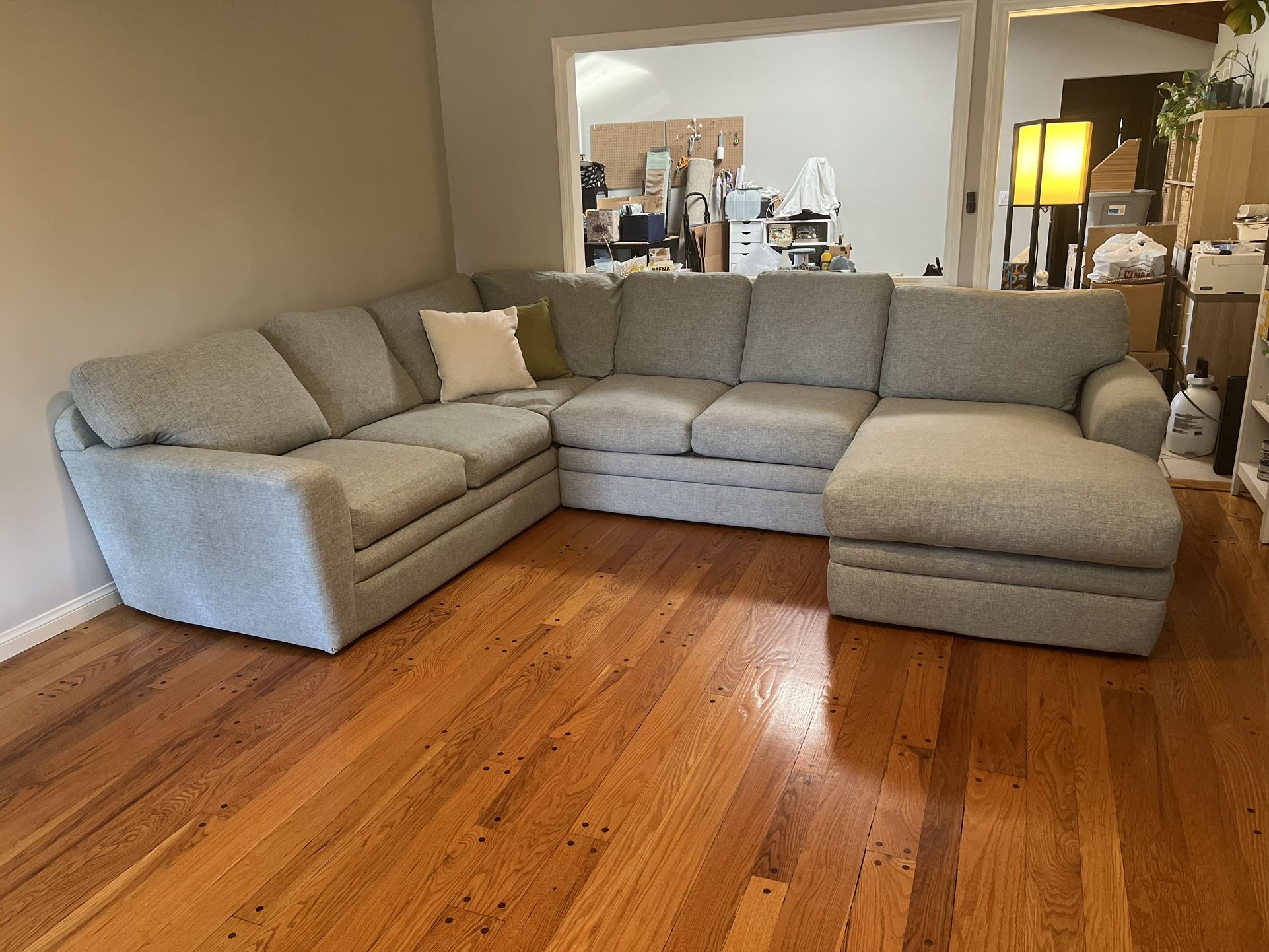 Light Blue Living Spaces Down/Foam Couch