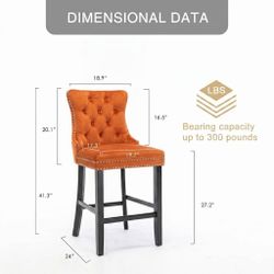 Pack 3 Velvet Counter Height Bar Stools  27" High