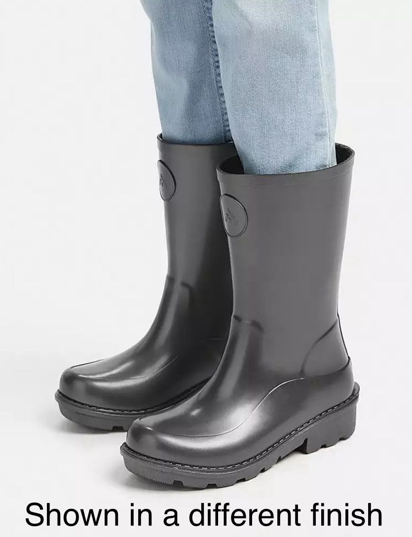 FitFlop Wonderwelly Kids Junior Unisex Rain Boots Matte Black Size(2) Youth