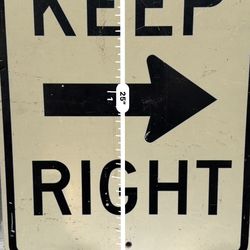 Metal Traffic Sign “Keep Right” Room Decor