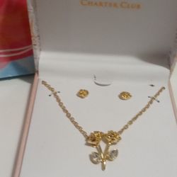 Chamber  Club Necklace And Earrings Set