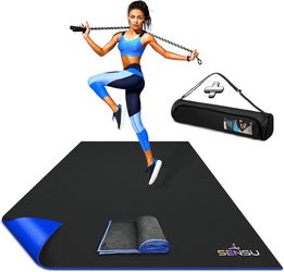 Sensu Large Exercise Mat – 7’ x 5’ x 8.5mm Extra Thick Workout Mat