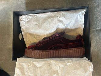 Fenty Puma Creeper Velvet Sneakers Burgundy