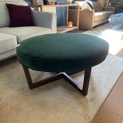 Kardiel Compass Fabric Ottoman Emerald Velvet