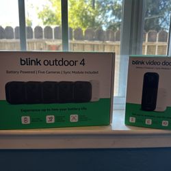 Blink Outdoor 4; 5 Camera System And Video Doorbell