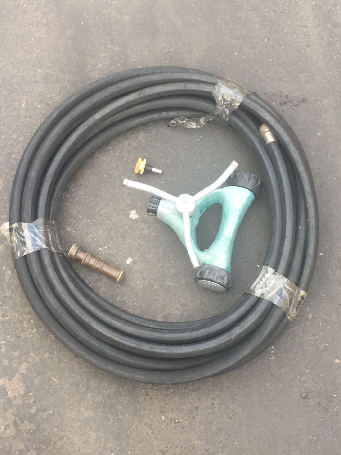 50 foot Craftsman no kink hose w/ sprinkler and 2 brass nozzles
