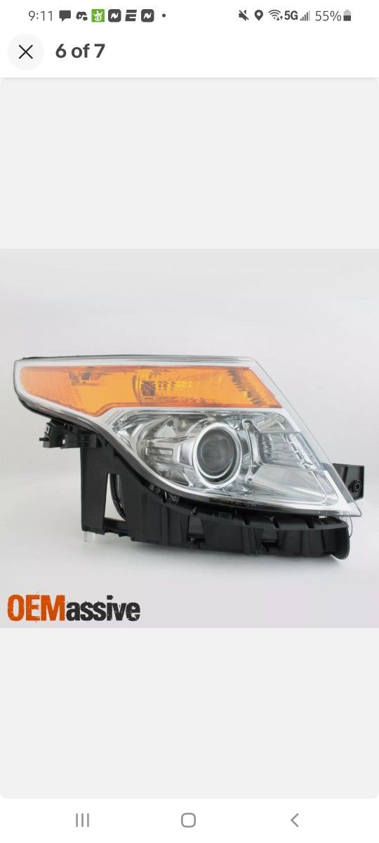 2011 To 2015 Ford Explorer Driver Side Headlight