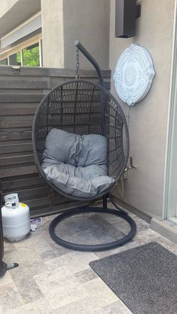 Grey egg chair patio chair