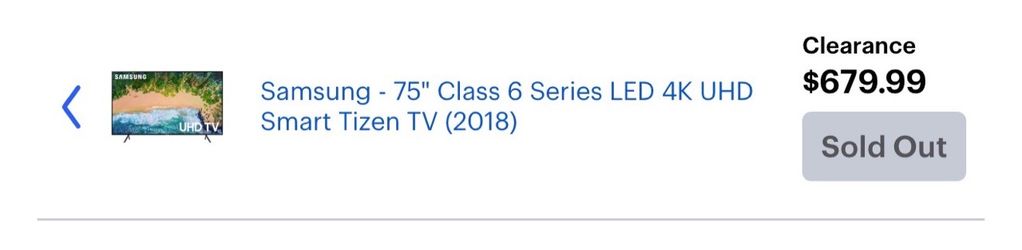 Samsung 75” classic series 6