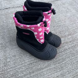 Girls Pink Snow Winter Boots Size 2 