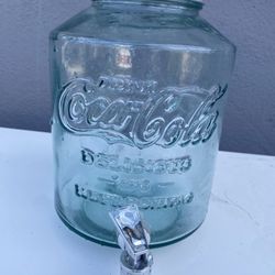 Coca-Cola Collectible Drink Dispenser Glass Mason Jar Twist Off Lid Large