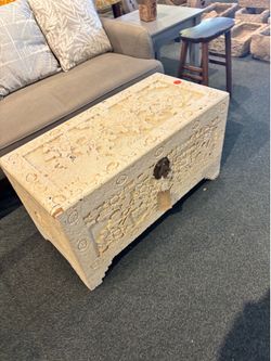 White Carved Chest - SKU: JH44LW