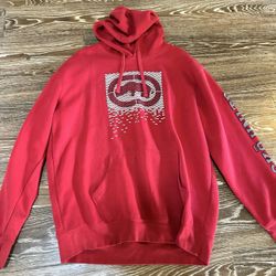 Ecko Unltd Red Y2K Rhino Logo Hoodie Sweatshirt Mens Size XL