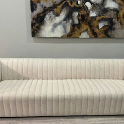 STUNNING Modern Channel Tufted Sofa (Retails $3,000) - Steal Deal!