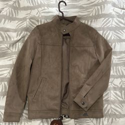 Men’s - Emporio Collezioni Brown Suede Leather jacket - size SMALL - never worn