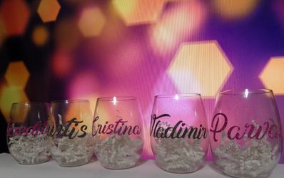 Personalized Wine Stemless Glasses