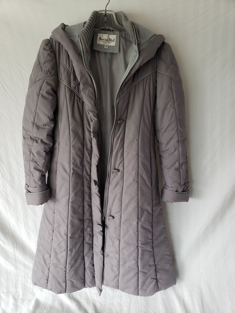 Ladies long quilted parka