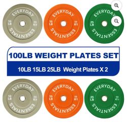 BalanceFrom bumper plate with steel hub 100lb set color
