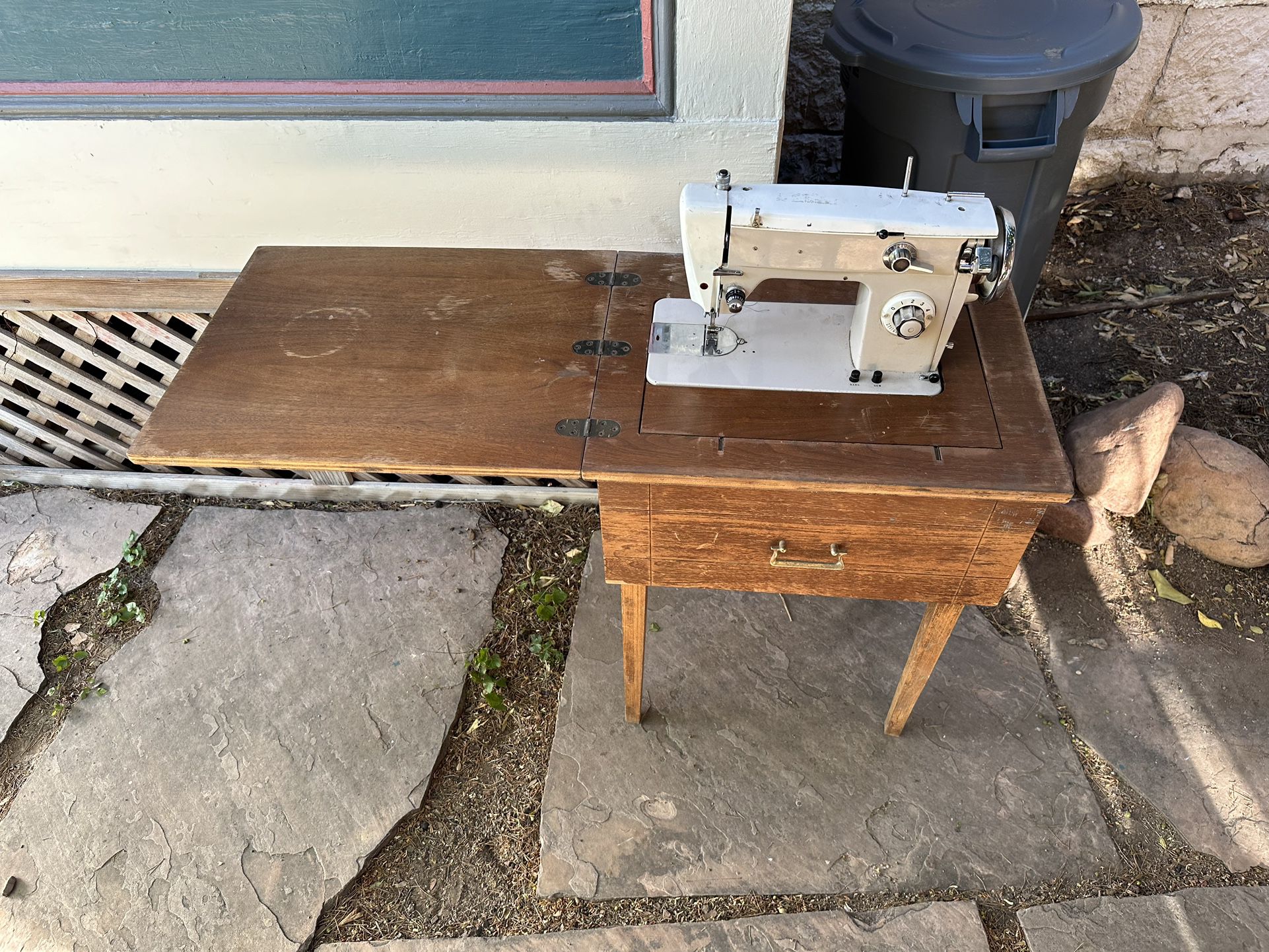 1950’s Cast Iron Japanese Sewing Machine + Table