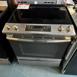 GE stainless Steel Slide In Glass Top Stove 20% Off