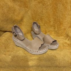 Catherine Malandrino Women's Tan Ankle Strap Espadrille Wedge Sandals