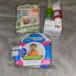 Baby Lot Great For A Gift Sili-Stick Table Toper Swaddleme Adjustable Infant Wrap And Farm Bath Toys 