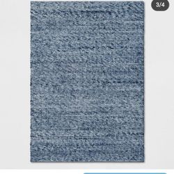 🍓🍓R11#32 ($80) 5'X7' Chunky Knit Wool Woven Rug Indigo - Project 62™