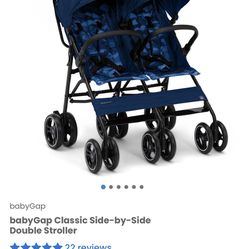 Classic Baby Gap Side By Side Double Stroller 