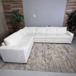 Milk color corduroy sectional couch  -$519