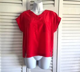 AMANDA SMITH Women's 100% Silk Sleeveless Top, Size 8, Red, Pre-Owne