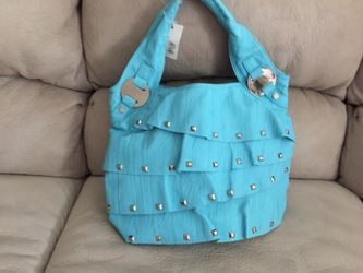 Ladies turquoise blue/silver bag