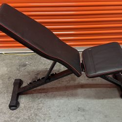 Adjustable Weight Bench for Strength Training - Foldable, Black/Red