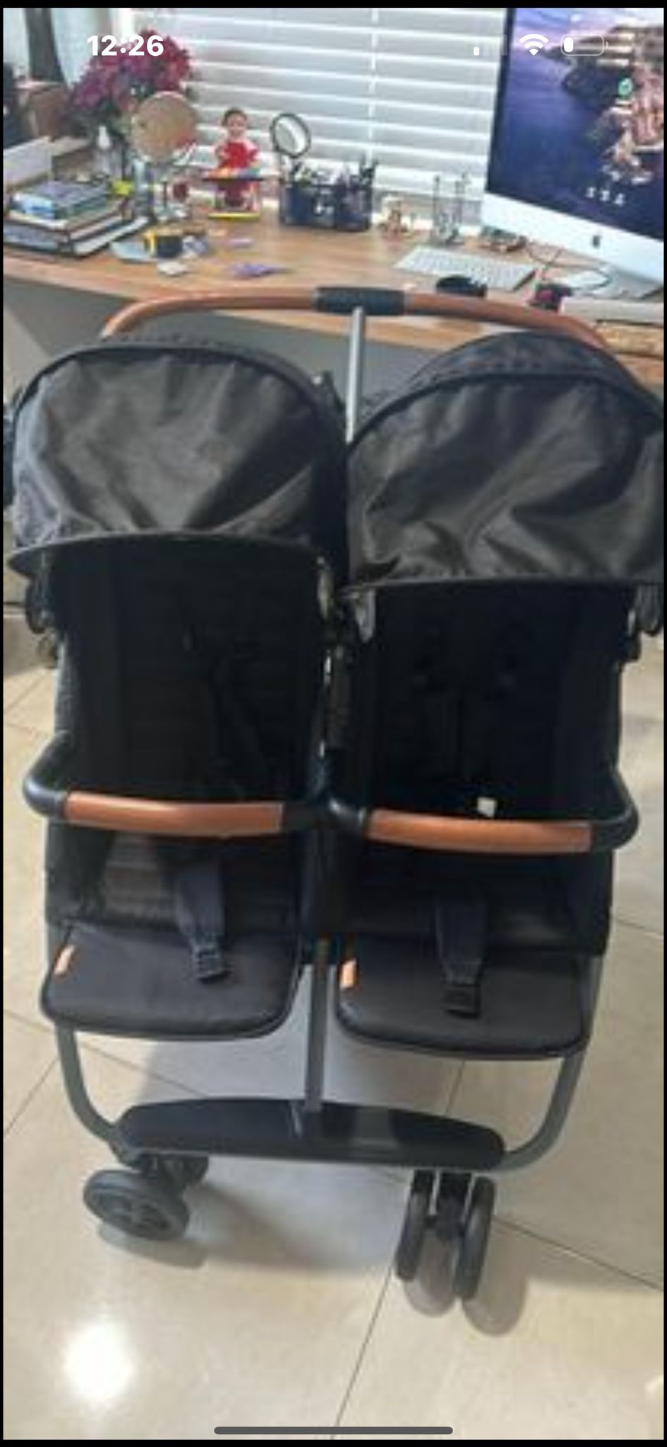 Zoe twins stroller V1 side by side black lightweight baby stroller twin