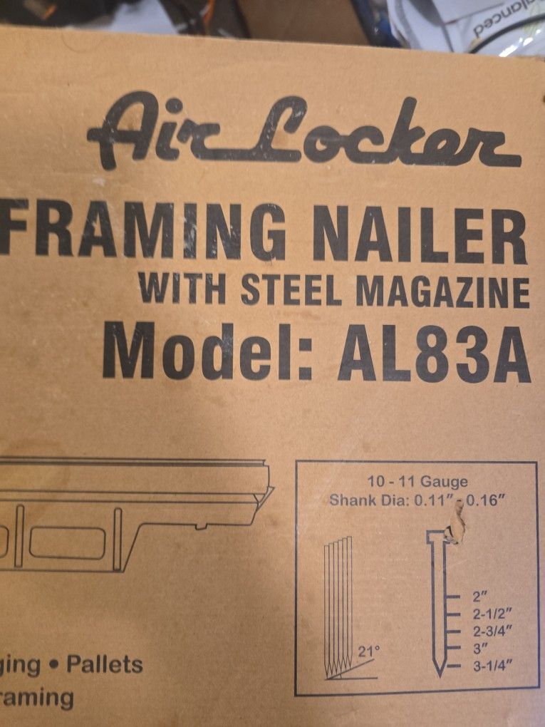 Air Locker Framing Nailer w/ Steel Magazine Model: AL83A