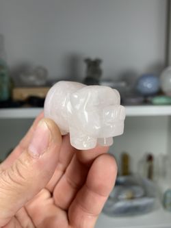 Rose Quart Pig Healing Crystal 