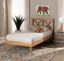 New Twin Size Wood Platform Bed