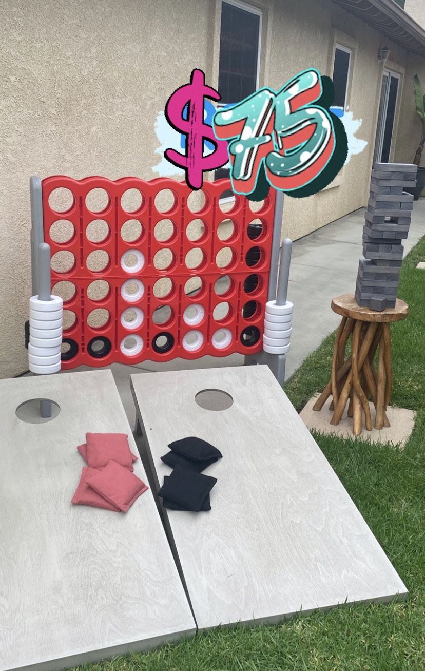 Giant Games Entertainment For Your Event  Jenga Corn whole Connect 4 Monopoly Guess Who