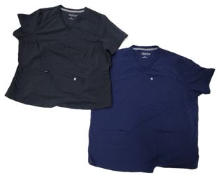 2X Womens Fabletics V Neck Scrub Tops