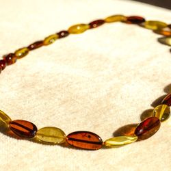 Contrast Amber Necklace - A Symphony of Lemon and Cognac Amber 